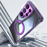 Magnetic Bracket Clear Shockproof Phone Case For Samsung
