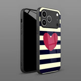 Creative Striped Heart Pattern Phone Case for iPhone
