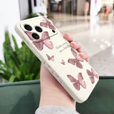 Butterflies Liquid Silicone Case for iPhone