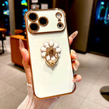 Luxury Electroplated Flower Ring Case for iPhone