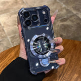 Plating Magnetic With Stand Shockproof Case For iPhone