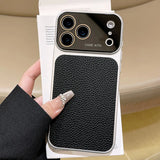Litchi Leather Lens Protector Shockproof Case for iPhone