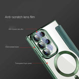 Luxury Transparent Flip Leather Wallet Magnetic Case For Samsung