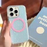 Simple Polka Dots Magnetic Phone Case For iPhone