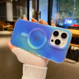 Clashing Colours Chameleon Magnetic Shockproof Lanyard Soft Case for iPhone