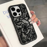 Black Lace Pattern Shockproof Soft Phone Case For iPhone