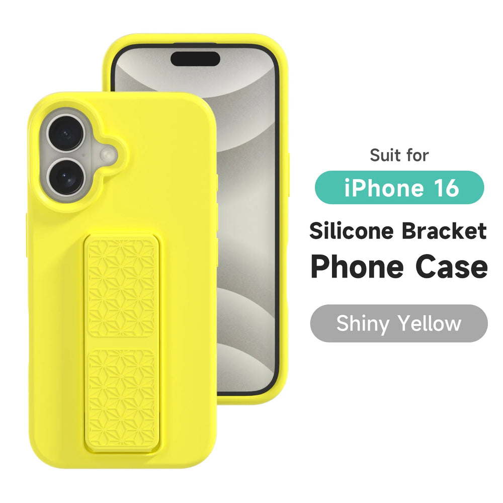 Luxury Liquid Silicone Folding Stand Bracket Case For iPhone