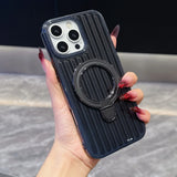 Glossy Corrugated Stripe Magnetic Case For iPhone