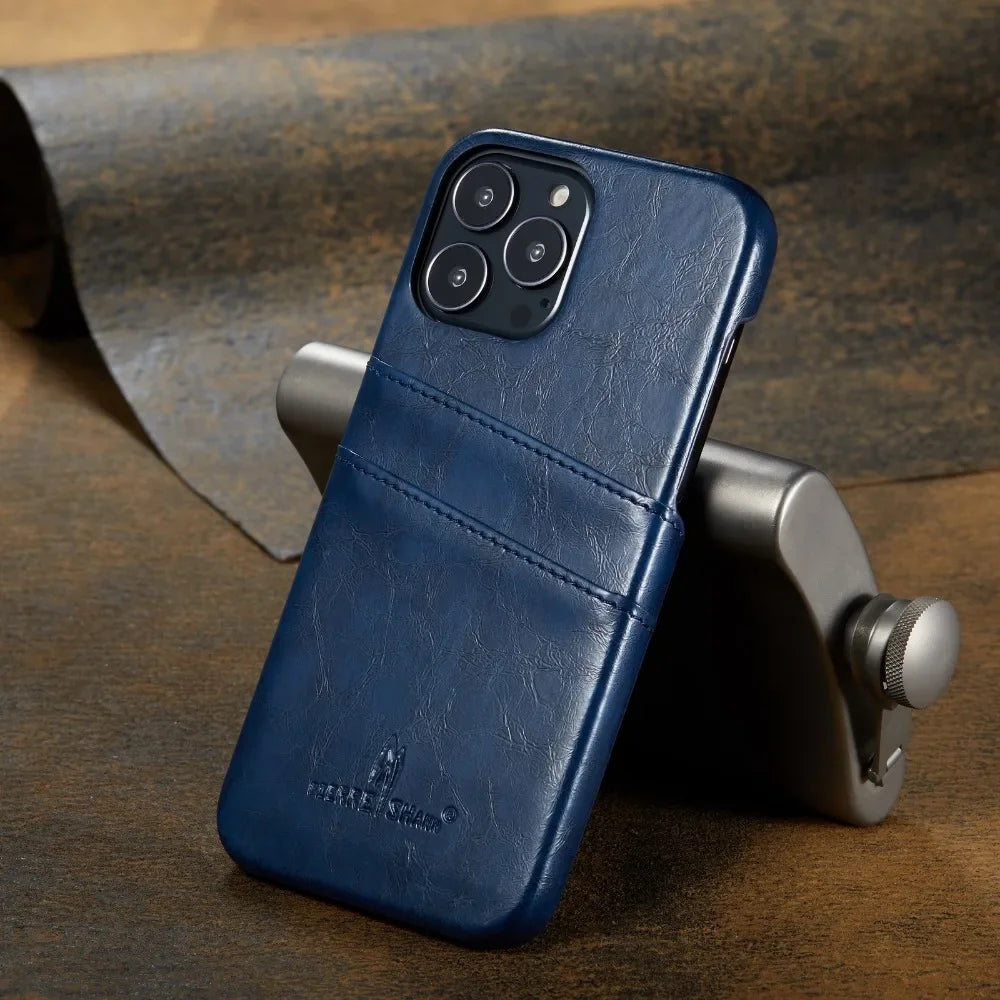 Leather Back Wallet Phone Case For iPhone