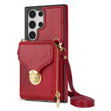 Leather Crossbody Lanyard Wallet Case for Samsung