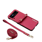 Crossbody Lanyard & Card Slots Leather Case for Samsung Z Flip