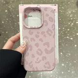 Pink Leopard Print Lichee Pattern Silicone Cover for iPhone