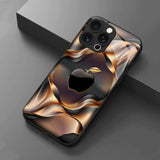Black‑Gold Gradient Ripple Apple Pattern Case for iPhone