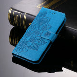 Leather Embossed Flower Magnetic Wallet Flip Case for Samsung