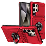 Wallet Magnetic Rotated Ring Kickstand Case For Samsung