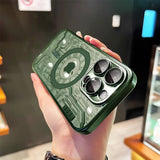 Luxury Circuit Pattern Plating Magnetic Case For iPhone