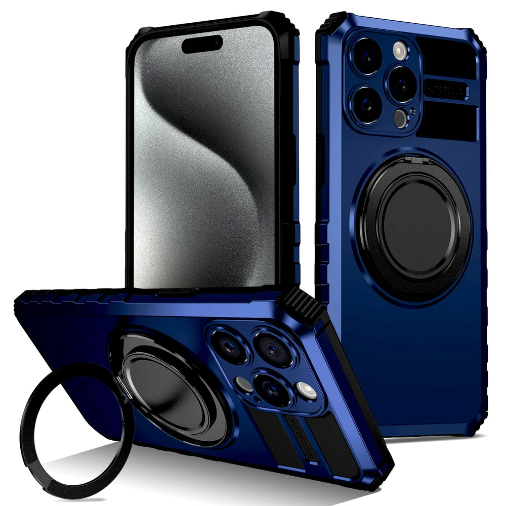 Shockproof Armor Ring Holder Magnetic Case For iPhone