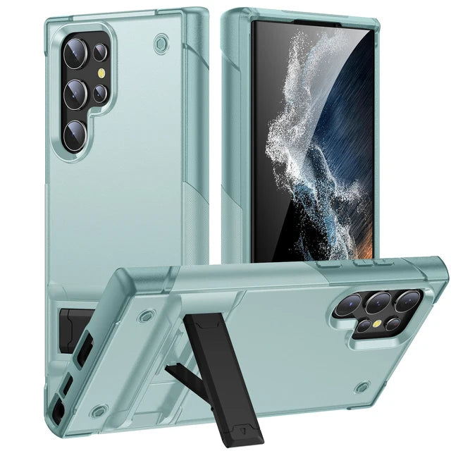 Heavy Duty Armor Shockproof Stand Phone Case For Samsung