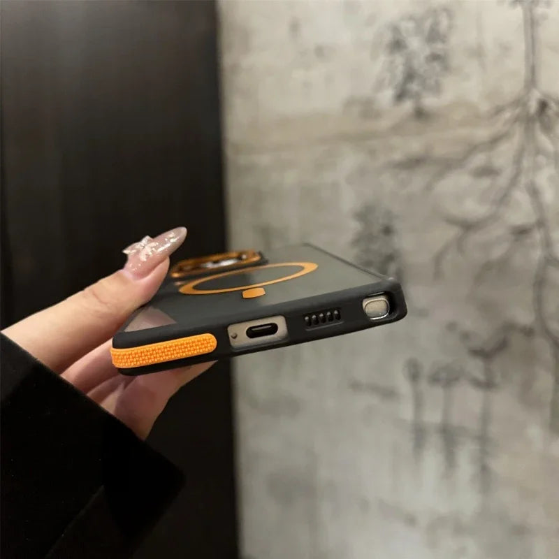 Magnetic Shockproof Metal Lens Stand Phone Case for Samsung