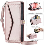Leather Long Lanyard Wallet Flip Case for Samsung