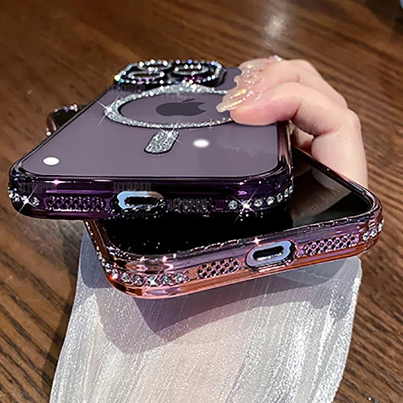 New Glitter Diamond Magnetic Case For iPhone