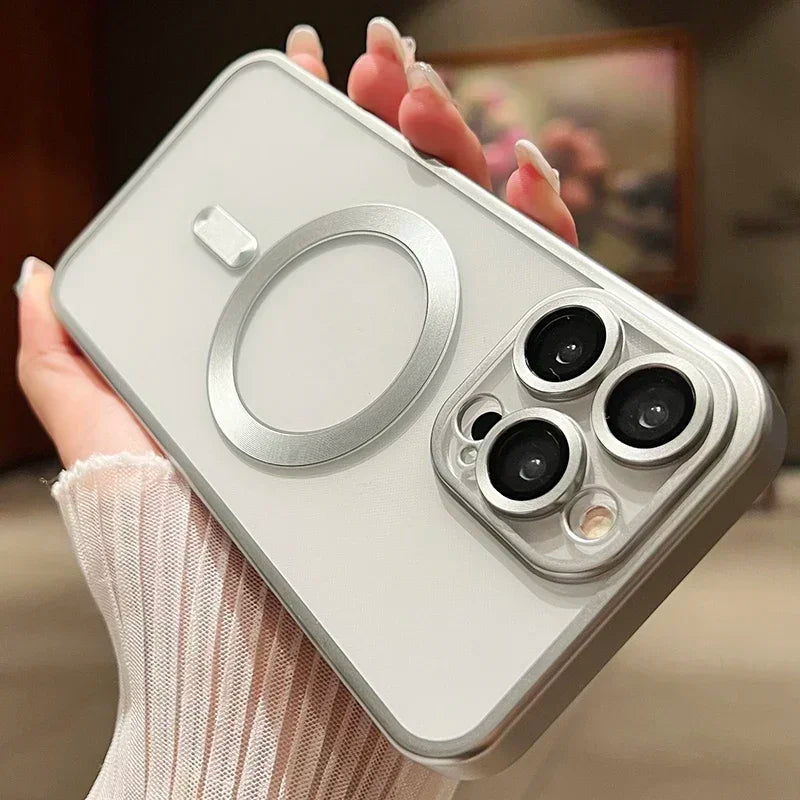 Fashion Plating Frosted Matte Magnetic Case For iPhone