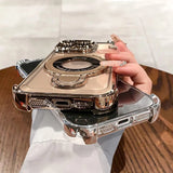 Luxury Shockproof Plating Bracket Magnetic Phone Case for iPhone