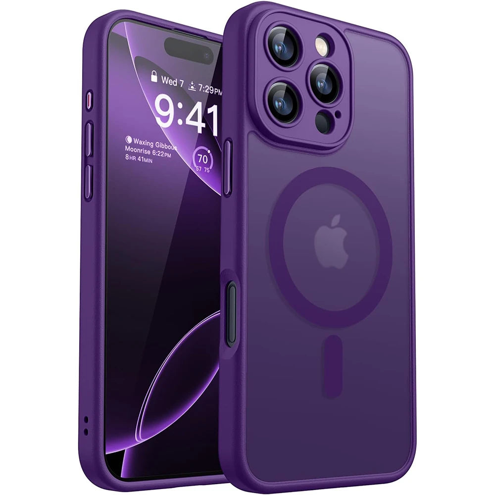 Luxury Transparent Candy Color Matte Magnetic Case For iPhone