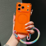 Hanging Strap Magnetic Four Corners Anti-Drop Phone Case For iPhone