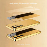 Black Gold Electroplated tempered glass phone case for Samsung