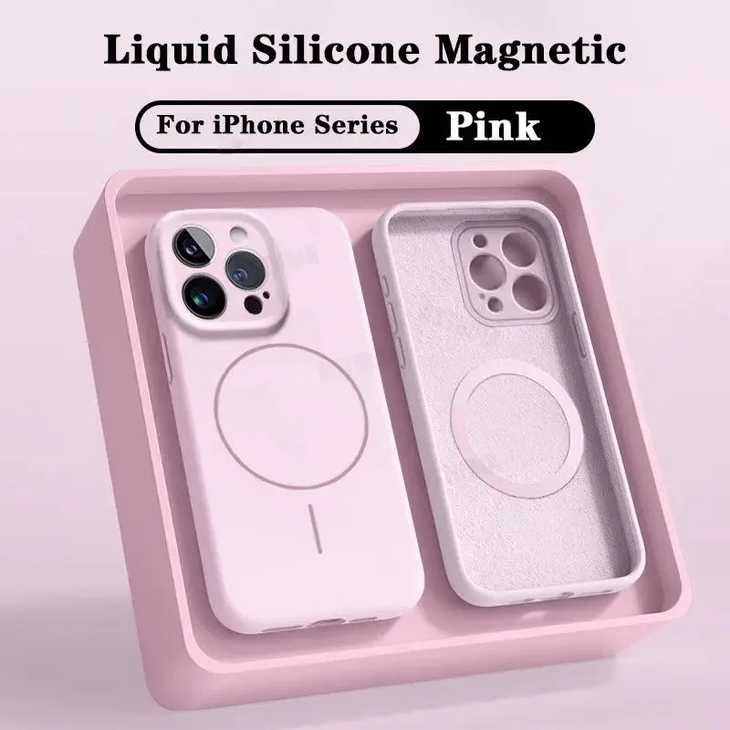 Microfiber Liquid Silicone Magnetic Case for iPhone