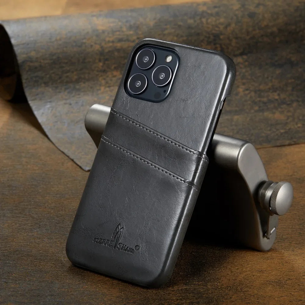 Leather Back Wallet Phone Case For iPhone