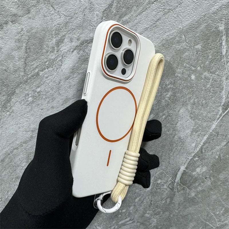 Ultrathin Simple Magnetic Lanyard Bumper Case for iPhone