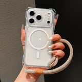 Hanging Strap Magnetic Four Corners Anti-Drop Phone Case For iPhone