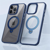 Rotating Folding Stand Clear Magnetic Phone Case For iPhone