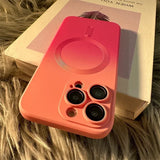 Gradient Pattern Magnetic Silicone Phone Case For iPhone