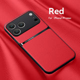 Luxury Leather Magnetic Shockproof Case For iPhone