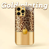 Leopard Print Gold Electroplated Case for iPhone