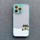 Rural Building Snow Scenery Shockproof Phone Case For iPhone