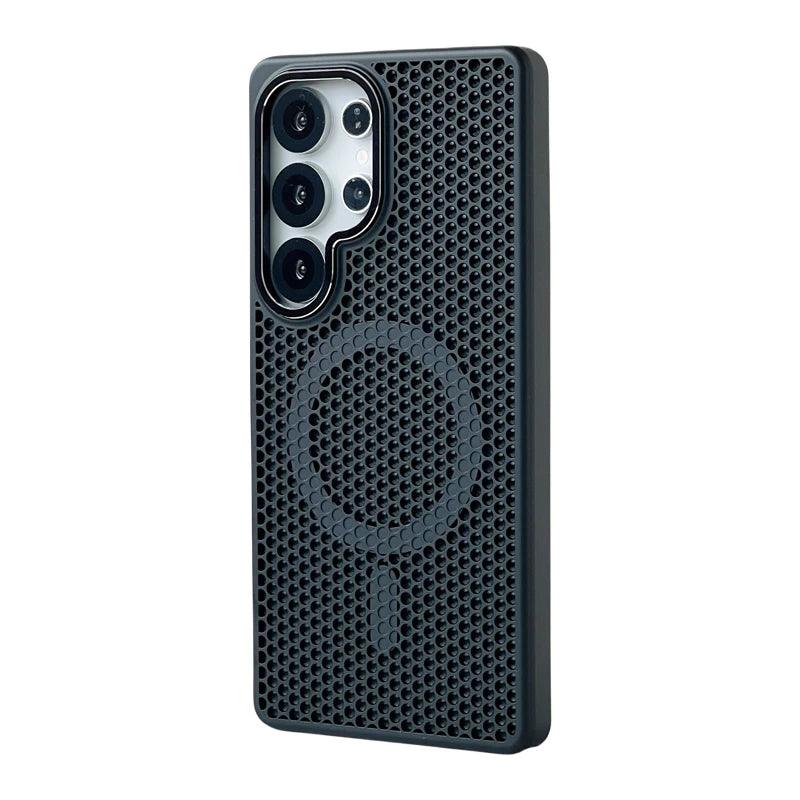 Honeycomb Grid Mesh Cooling Magnetic Phone Case For Samsung
