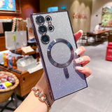 Plating Glitter Magnetic Magsafe Wireless Charging Case For Samsung