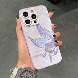 Luxury Glaze Butterfly Metal Lens Protective Soft Phone Case For IPhone