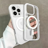 Candy Magnetic Wireless Charging Clear Phone Case For iPhone