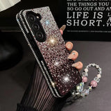 Gradient Full Diamond Gem Bracelet Case for Samsung Z Fold 6 5 4 3