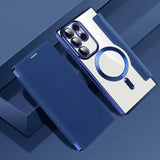 Luxury Transparent Flip Leather Wallet Magnetic Case For Samsung