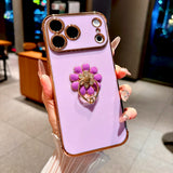 Luxury Electroplated Flower Ring Case for iPhone