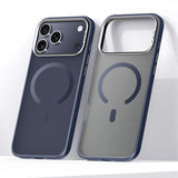 Luxury Alloy Lens Frame Matte Magnetic Shockproof Case for iPhone