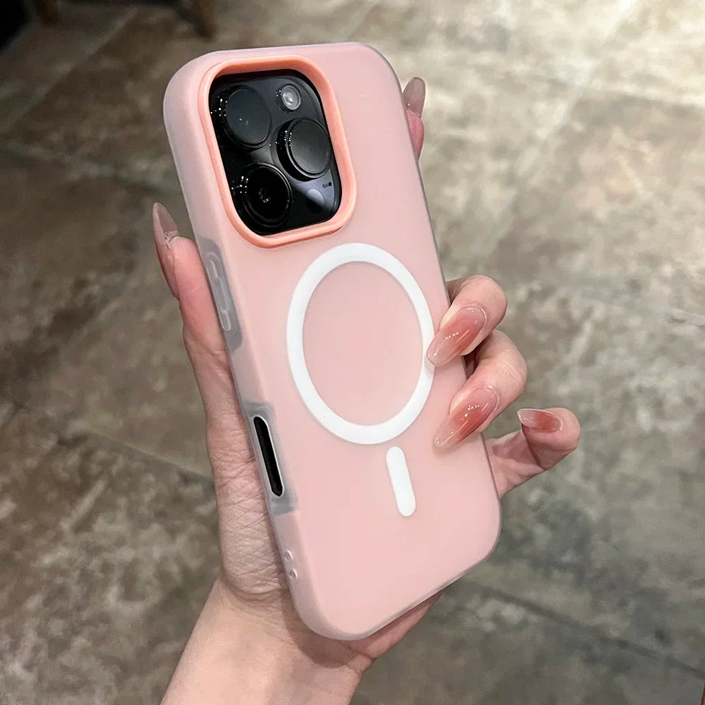 2 IN 1 Jelly Candy Color Magnetic Phone Case For iPhone