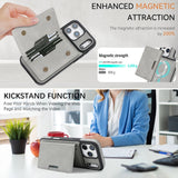 2 in 1 Magnetic Leather Holder Slots Phone Case for iphone