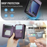 Leather Crossbody RFID‑Blocking Card Slots Wallet Case for Samsung Z Flip